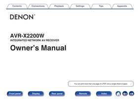 Denon AVRX2200W Audio/Video Receiver Operating Manual